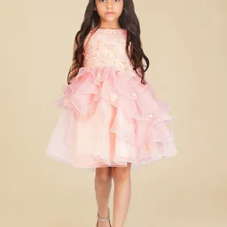 HERE&NOW Embroidered Satin Fit & Flare Midi Dress image 4