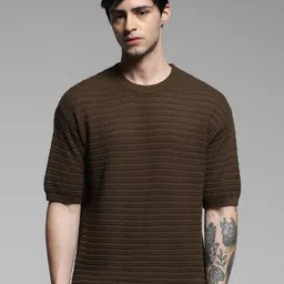 Jack & Jones Men Self Design Round Neck T-shirt-picture-40