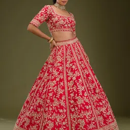 Koskii Embellished Beads and Stones Scoop Neck Ready to Wear Lehenga & Blouse With Dupatta image 4