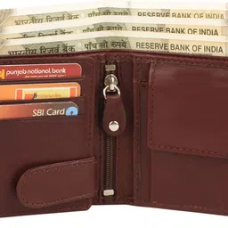 tree wood Men Trendy, Formal, Casual Brown Genuine Leather RFID Wallet - Mini image 2