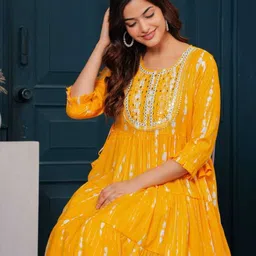 deepcreek Pure Cotton Stitched Anarkali Gown image 2