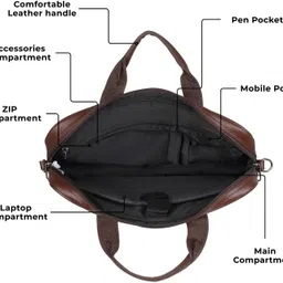 leather world Men & Women Brown Messenger Bag image 3