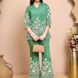Claura Floral Printed Top & Trousers-image-37