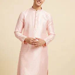 Diwas by Manyavar Ethnic Motifs Woven Design Mandarin Collar Straight Kurta-picture-13