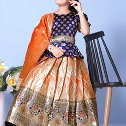 BAESD Girls Zari Ready to Wear Lehenga & Blouse With Dupatta image 2