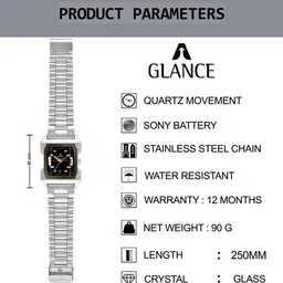 Aglance Unisex Embellished Dial & Bracelet Style Straps Analogue Watch New246_AG1574SM02 image 2