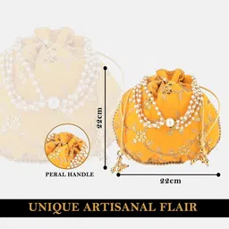 Kuber Industries 4 Pcs Polyester Potli Bags for Women Embroidered Potli Clutch image 4