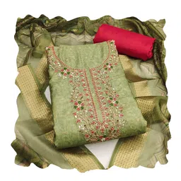 Maroosh Floral Embroidered Sequinned Unstitched Dress Material image 2