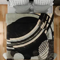 Signature Beige & Black Heavy Ultra Soft Three Layer Double Bed Winter Blanket image 2
