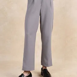 RAREISM Women Straight Fit High-Rise Pleated Trousers-picture-35