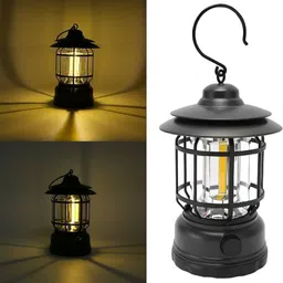 gigmart High Capacity Portable Lanterns with Metal Handle and Rechargeable Solar Panal 8 hrs Lantern Emergency Light-picture-20