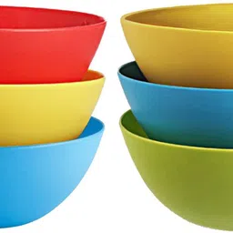 kuber industries Plastic Mixing Bowl Plastic Microwave Safe 6 Pieces Mixing Bowl Set- 1500 ML (Multi) - CTKTC34741-picture-17