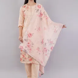 JIDI FASHION Floral Printed Regular Kurta With Trousers & Dupatta-picture-35