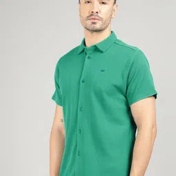 Royal Enfield Men Spread Collar Textured Cotton Casual Shirt image 3