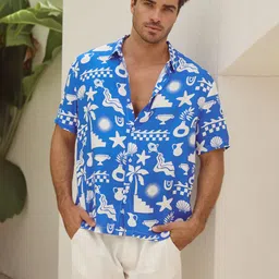 ZYNG Tropical Printed Boxy Casual Shirt-picture-17