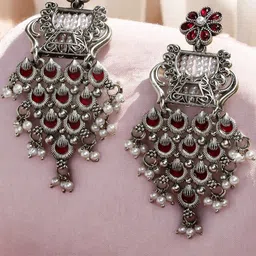 Sangria Stone Studded Earrings-image-21