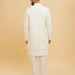 Twamev Men Embroidered Regular Thread Work Kurta with Trousers And Jacket image 2