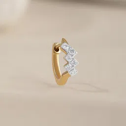 Mia by Tanishq Women 14KT Lippan Glamour Gold & Diamond Nose Pin-image-0