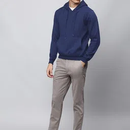 Mast & Harbour Men Solid Cotton Fleece Hooded Sweatshirt image 4