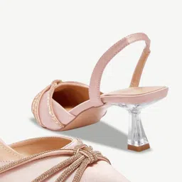 PURPLEHUNT Textured PU Kitten Peep Toes image 4