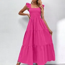 StyleCast x Revolte Flutter Sleeves Tiered A-Line Maxi Dress-picture-39