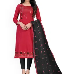 Maroosh Floral Embroidered Sequinned Glaze Cotton Unstitched Dress Material-picture-24
