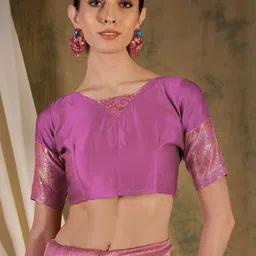 Desi Fusion Woven Design Zari Silk Handloom Saree image 5