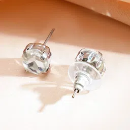 Rubans Rhodium-Plated Cubic Zirconia stone-studded & Pearls-Beaded Jewellery Set image 3