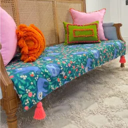 THROWPILLOW Green & Multicoloured Printed Polyester 1 Piece Sofa Cover image 5