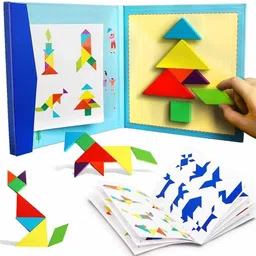 trusmile Tangram Travel Game Magnetic Puzzle Book Game Tangrams Jigsaw Shapes Dissection image 3