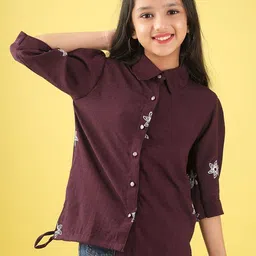 Ishti Girls Floral Embroidered Shirt Style Top-picture-25
