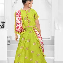 Pragya Exclusive Girls Embroidered Ready to Wear Lehenga & Blouse With Dupatta image 3