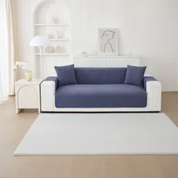 HOMETHREADS Navy Blue & Navy Blue Sofa Cover-picture-14