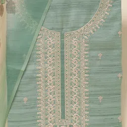 Koskii Ethnic Motifs Embroidered Zari Unstitched Dress Material image 2