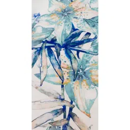 THROWPILLOW Blue & White Printed Polyester 1 Piece Sofa Cover image 2