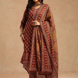 KALINI Women Ethnic Motifs Printed Regular Pure Cotton Kurta with Trousers & With Dupatta-picture-13
