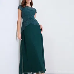 Styli Self Design A-Line Maxi Dress-picture-34