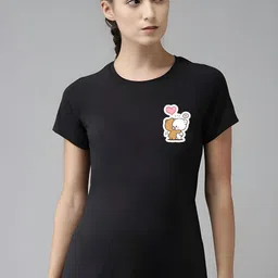 SZN Women Printed Applique T-shirt-image-74