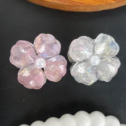 Radhya Accessories Women Set of 2 Holographic Flower Claw Clip-picture-14