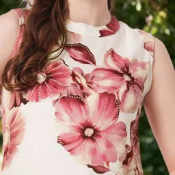 FASHOR Floral Printed Mandarin Collar A-Line Kurta With Palazzos image 3