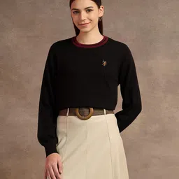 U.S. Polo Assn. Women Round Neck Long Sleeves Pullover image 2