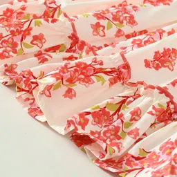 BAESD Girls Floral Printed Puff Sleeve Bow Button Closure Fit & Flare Dress image 5