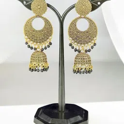 shreeji jewels Artificial Beaded Dome Shaped Jhumkas image 2
