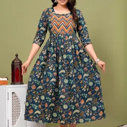 FASHION CLOUD Women Navy Blue Kurtis-image-15