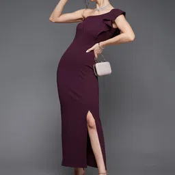 Miss Chase Women Solid One Shoulder Maxi Dress-image-51