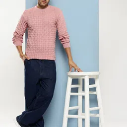 BAESD Men Self Design Woollen Pullover image 3