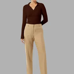 Maheshvi Ribbed V-Neck Long Sleeves Top image 2