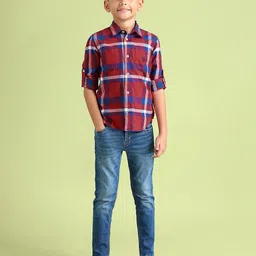 U.S. Polo Assn. Kids Boys Checked Pure Cotton Casual Shirt image 2