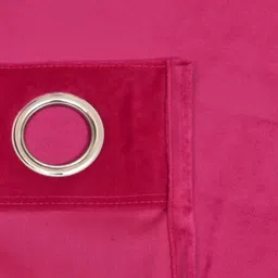 Aura Pink 2 Pieces Velvet Window Curtain image 4