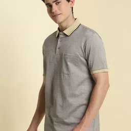Allen Solly Men Striped Polo Collar Cotton T-shirt image 5